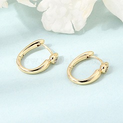 Orecchini a cerchio in ottone con pavé di zirconi chiari&nbsp;KK-CBACA55-02G