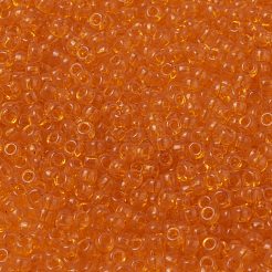 MIYUKIラウンドロカイユビーズ  日本製シードビーズ  8/0  （rr138)透明オレンジ  8/0  3mm  穴：1mm  約19000~20500個/ポンド&nbsp;SEED-G008-RR0138