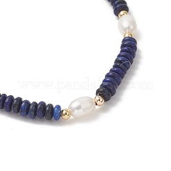 Bracelets extensibles en perles de lapis-lazuli naturel et de perles de culture d'eau douce pour femmes&nbsp;BJEW-JB13322-01