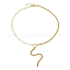 Lariat-Halskette aus Edelstahl 304 mit Kabelkette&nbsp;NJEW-JN06218
