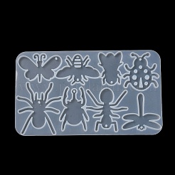 昆虫 DIY ペンダント シルエット シリコン型  レジン型  UVレジン用  エポキシ樹脂工芸品作り  85x144x4mm  穴：1.8mm  内径：32~52x23.5~44mm&nbsp;X1-SIL-F010-04