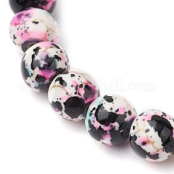 Braccialetti elastici con perline turchesi sintetiche tinte per donna e uomo&nbsp;BJEW-JB11549-03