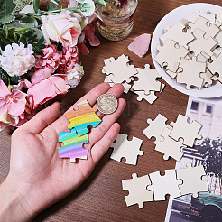 60 шт. незаконченный деревянный пазл&nbsp;DIY-GL0005-44