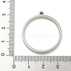 変色しない304ステンレススチールレーザーカットペンダント  リングチャーム  ステンレス鋼色  30.5x28x3mm  穴：2mm&nbsp;STAS-U009-06D-02
