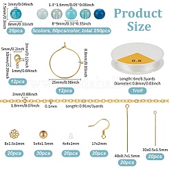 Kit fai da te per realizzare braccialetti/orecchini con perline di ottone e vetro&nbsp;DIY-FG0006-75