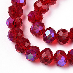 Стеклянные бусины с гальваническим покрытием  EGLA-A034-T3mm-L20