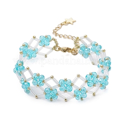 Bracciali di perline di vetro fatti a mano per le donne&nbsp;BJEW-MZ00124-01