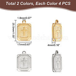8 шт. подвески из нержавеющей стали 304 двух цветов&nbsp;STAS-UN0042-20