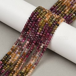 Натуральные разноцветные турмалиновые бусины G-S388-A01-3x4mm