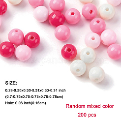 200 шт. Непрозрачные акриловые бусины&nbsp;SACR-FP0001-09
