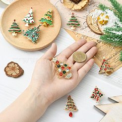 9 spilla smaltata a forma di albero di Natale in 9 stili&nbsp;JEWB-CJ0003-28