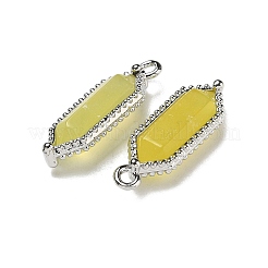 Pendentifs à double extrémité pointus à facettes en jade coréen naturel&nbsp;G-G181-05P-03