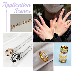 18 шт. набор из 9 колец из нержавеющей стали 201 размера с рифлением для мужчин и женщин&nbsp;STAS-UN0045-59B-M