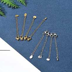 8 Stück 4 Stile 304 Edelstahl Kettenverlängerung&nbsp;FIND-FS0002-95