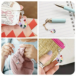 6шт палитра сплав эмаль подвески украшения&nbsp;HJEW-YW00115