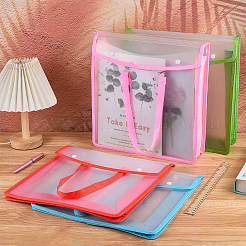 4 Stück durchscheinende Tragetaschen aus PP zur Aufbewahrung von Büchern in 4 Farben mit Griffen aus Polyester&nbsp;ABAG-FG0001-12