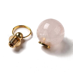Подвески флаконы для духов из натурального розового кварца G-A026-02B