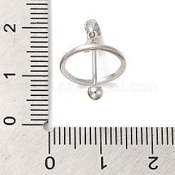 Антикоррозийное покрытие родием 925 стерлинговый серебряный медальон в форме планеты с застежкой-молнией&nbsp;LS-STER-NH0001-55C-P