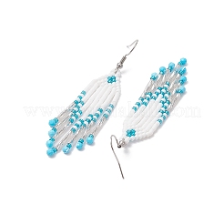 Серьги-кисточки из бисера из нержавеющей стали 304&nbsp;EJEW-MZ00432-02