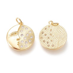 Латунные микропаве прозрачные подвески с фианитом ZIRC-I044-34G