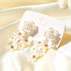 Серьги-гвоздики из сплава и 925 стерлингового серебра и акрила&nbsp;LS-EJEW-Q013-08A