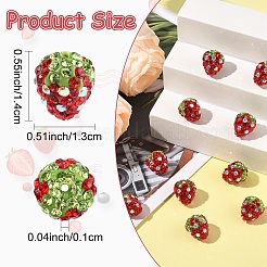 10 шт. бусины из полимерной глины со стразами RB-YW0001-28