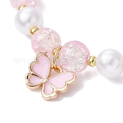 3шт 3 цветных стеклянных бусины стрейч-браслет&nbsp;BJEW-JB09751-02