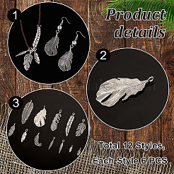 72 шт. Подвески из сплава в тибетском стиле&nbsp;TIBEP-PH0001-58