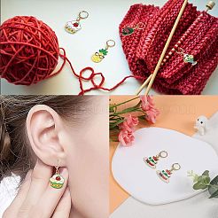 Маркеры петель с замком подвеска из легированной эмали торт/мороженое/фрукты HJEW-SW00037