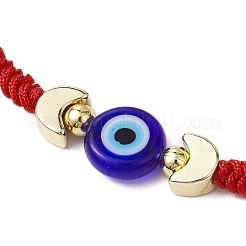 Braccialetto con perline intrecciate con lanmpword regolabile e malocchio&nbsp;BJEW-JB11062-03
