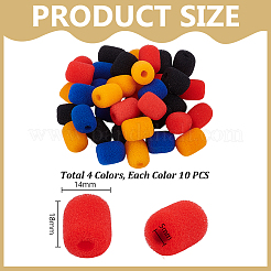 40 шт. 4-цветный мини-микрофонный губчатый чехол&nbsp;AJEW-GA0008-83