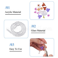 360pcs 9 styles de perles acryliques transparentes&nbsp;MACR-TA0002-73