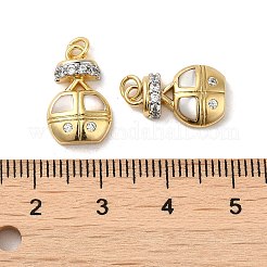 Покрытие стойки латунь микропаве кубический цирконий с подвесками в виде морских ракушек&nbsp;KK-Q795-11G