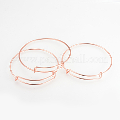 Регулируемый латунный расширяемый браслет BJEW-R032-RG