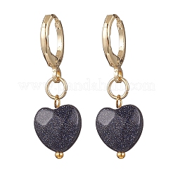 2 пара серег из латуни с синтетическим синим авантюрином EJEW-JE06617