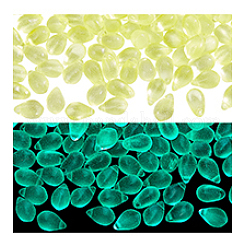 150 шт. светящиеся прозрачные стеклянные подвески-капли&nbsp;GLAA-PH0004-20