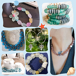 90 шт. 9-х цветные прозрачные матовые стеклянные бусины FGLA-PH0001-07