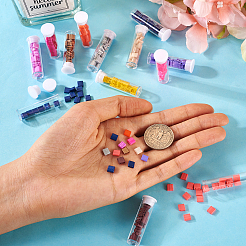 260 шт. 13-х цветные стеклянные бусины с тремя отверстиями SEED-TA0001-09