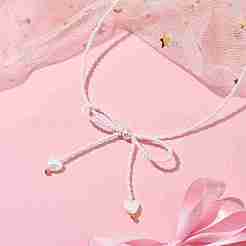 Ожерелья с подвесками из стеклянных семян для женщин NJEW-MZ00031-02