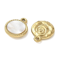 Подвески из натуральной белой ракушки из нержавеющей стали 304&nbsp;STAS-U037-12G-02