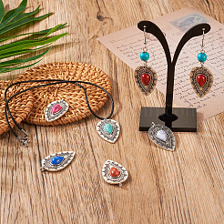 16шт 8 стиля подвески из сплава смолы с имитацией драгоценных камней RESI-TA0001-51