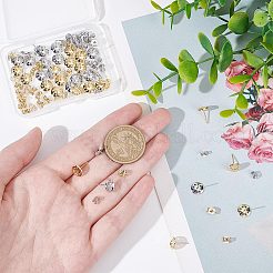 20 пара двухцветных латунных сережек-гвоздиков KK-BC0010-63