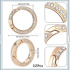 12 шт. сплав кристалл горный хрусталь пружинные затворные кольца FIND-SC0012-68KCG