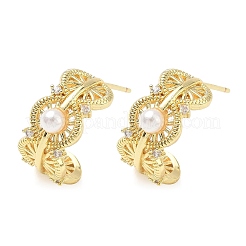 Orecchini a bottone in ottone da donna&nbsp;EJEW-A168-13G