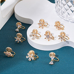 10 шт. 5 стиля латунная микропаве кубический цирконий фурнитура для ушей&nbsp;KK-TA0003-23