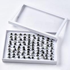 Природные моховой агат кольца G-S217-05-B