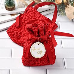 Тканевые высокие жаккардовые цветочные сахарные подарочные сумки на шнурке с ручкой ST-CJ0004-01C
