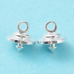 ラックメッキ真鍮カップペグベイル  鉛フリー、カドミウムフリー  925銀メッキ  7.5x7mm  穴：1.6mm&nbsp;KK-R149-01S
