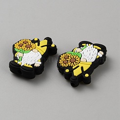 Perles focales en silicone sur le thème des fleurs&nbsp;LS-SIL-SZC0002-07C
