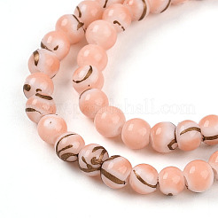 Выпечка окрашенные стеклянные бусины пряди DGLA-N010-4mm-02